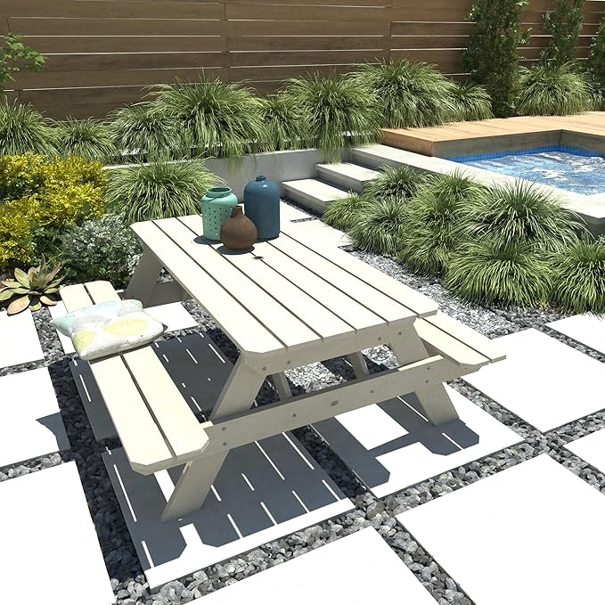 highwood Hometown Picnic Table, 6 Foot, Whitewash