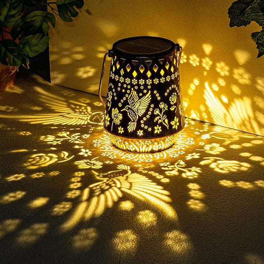 Solar Lanterns Outdoor Decor Waterproof,Hummingbird Hanging Gifts for Women, Mom, Solar Garden Lights Metal Decoration for Outside,Yard, Patio,Garden,Porch,Pool