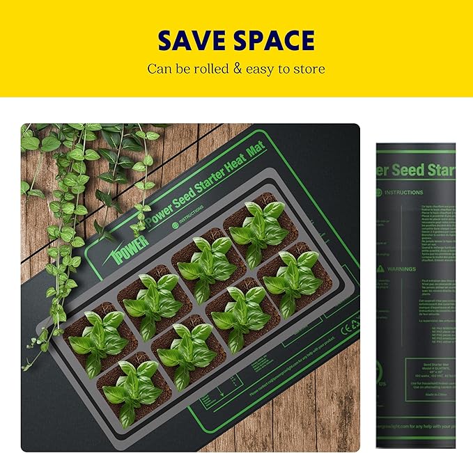 iPower Durable Seedling Heat Mat Warm 48" x 20" - 2 Pack Hydroponic Heating Pad Waterproof for Seed Starting Greenhouse and Germination