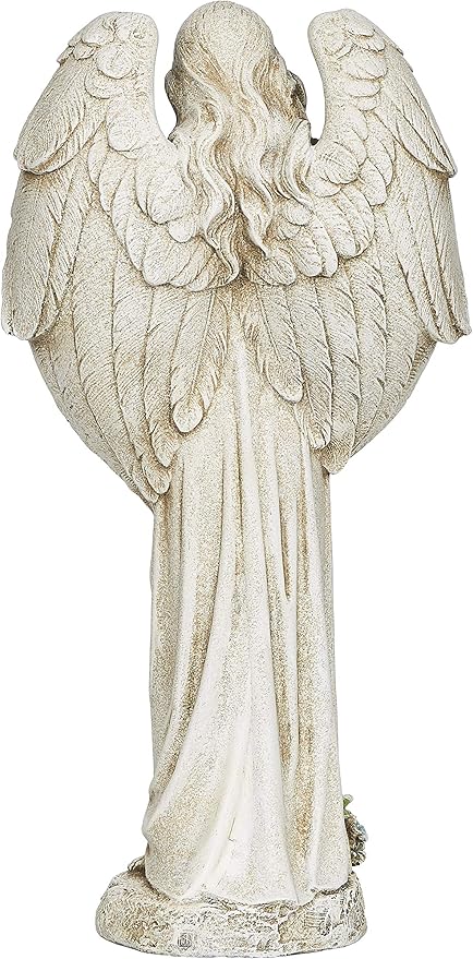 Joseph's Studio by Roman - Angel with Two Birds Statue, 20" H, Garden Collection, Resin and Stone, Decorative, Religious Gift, Home Outdoor and Indoor Decor, Durable, Long Lasting