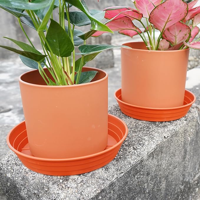 Plant Saucer 14 Inch 4 Pack 6 8 10 12 14 16 18 20 25, Plastic Plant Trays for Pots，Extra-Deep Plant Water Dray Tray, Bird Bath Bowl, Heavy Flower Plant Saucers Indoors and Outdoor No Holes