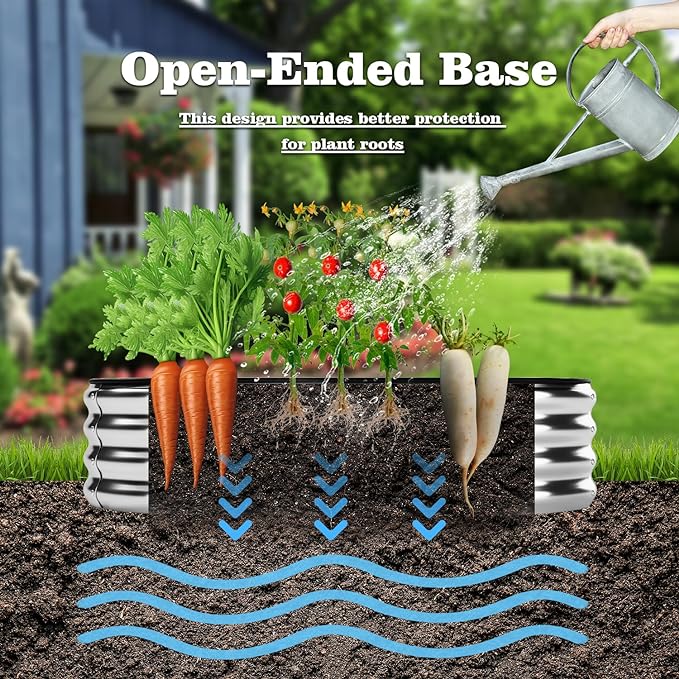 Raised Garden Bed for Gardening Garden Raised Planter Box Outdoor 4x2x1ft Galvanized Planter Raised Garden Bed