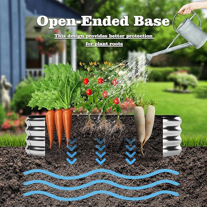 Raised Garden Bed, 4x2x1ft Raised Beds for Gardening Outdoor for Vegetables Flowers Ground Planter Box，Galvanized Raised Garden Beds