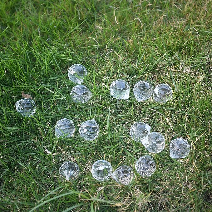 20pcs 0.8"/20mm Crystal Suncatcher Prism for Windows Hanging, Crystal Prisms Beads Ball Pendants Rainbow Maker for Fengshui, Home Room Decor, Indoor Windows