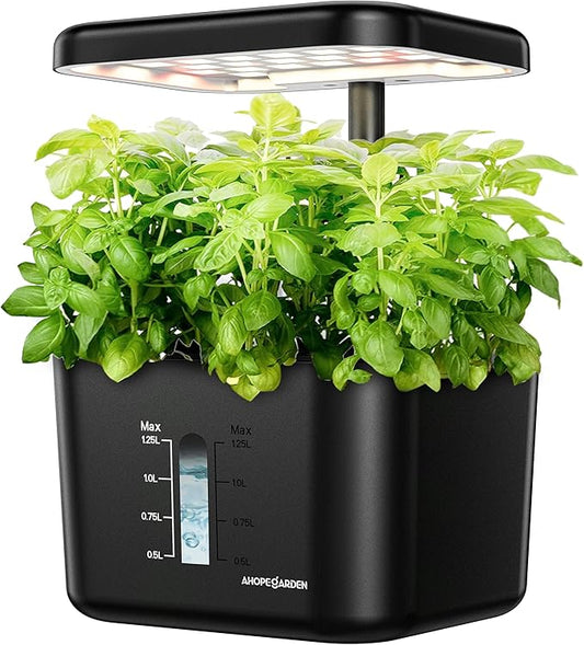 Ahopegarden Hydroponics Growing System kit Indoor Herb Garden with Grow Light, 4 Pods Plant Germination Kit Herb Vegetable Flower Growth Countertop Grower Harvest Fresh Veggie Lettuce（No Seeds）