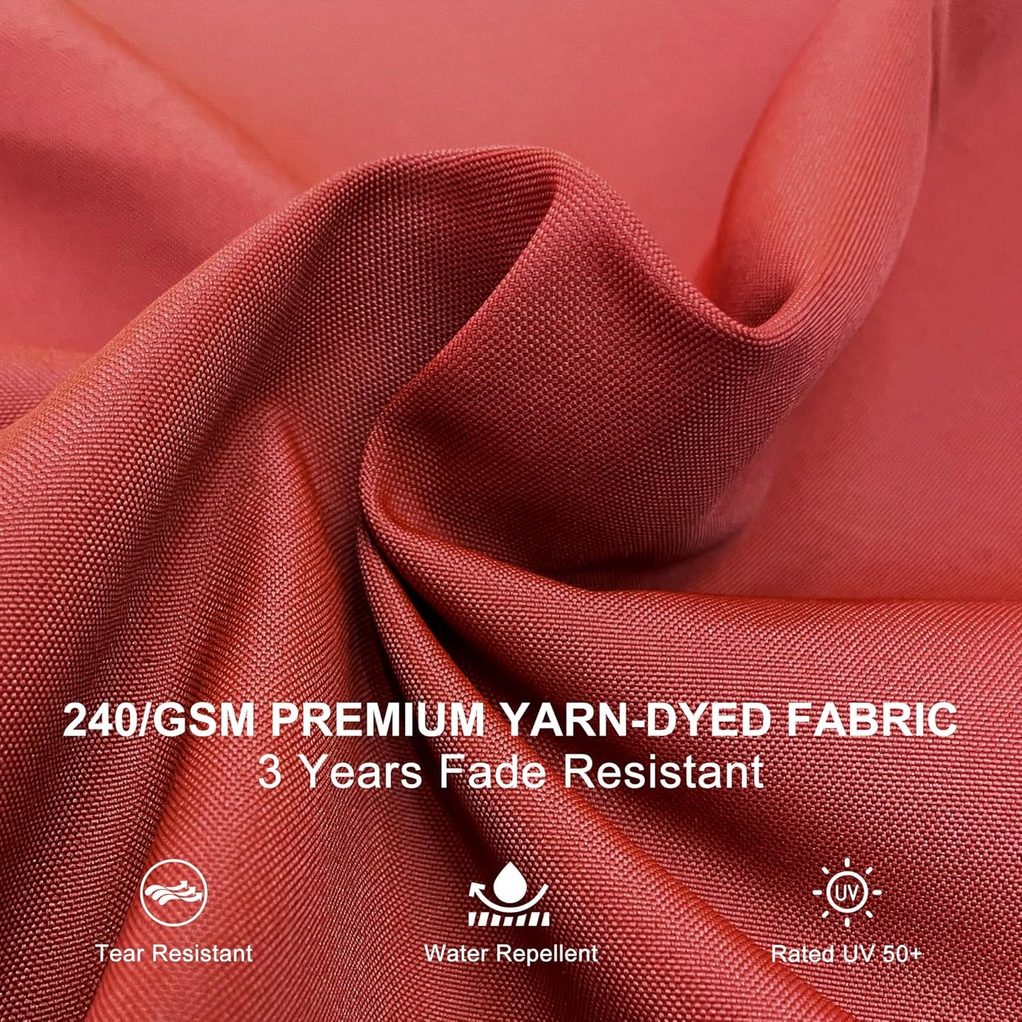 PURPLE LEAF 12 Feet Double Top Round Deluxe Patio Umbrella Offset Hanging Umbrella Outdoor Market Umbrella Garden Umbrella, Brick Red