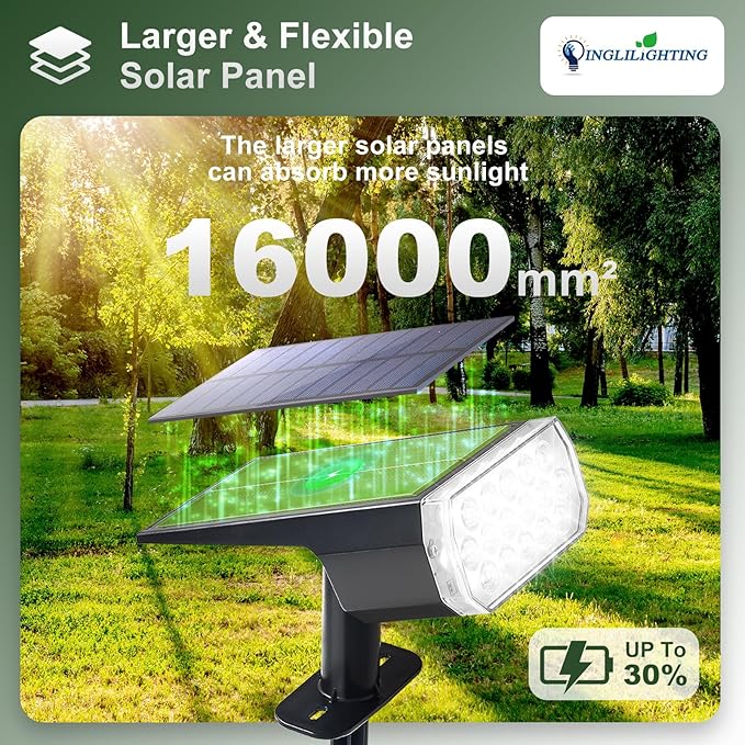 DINGLILIGHTING Solar Lights Outdoor Waterproof: IP65 Led Spot Light Decorations for Garden - 3 Lighting Modes Solar Powered for Yard - Dust to Dawn Uplighting Landscape Pathway Drive Patios 6PC White