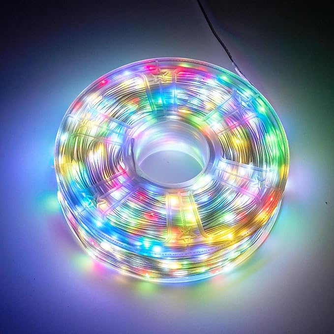 Joiedomi 1200 LED Christmas Lights Outdoor,394 FT Multicolor Christmas Tree Lights with 8 Modes Timer, PVC Clear Wire String Lights with Reel for Indoor Outdoor Holiday Xmas Eve Night Decorations