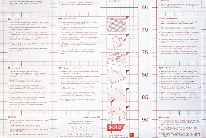 d-c-fix 346-0431-3PK Self-Adhesive Privacy Glass Window Film Venetian Garden, 17" x 78" Roll, 3-Pack
