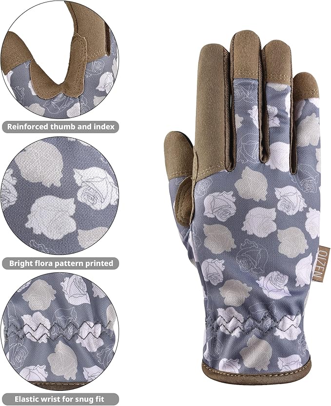 Gardening Gloves for Women and Men, Garden Gloves with Touch Screen, Thorn Proof Puncture Resistant Working Gloves, Gardening Gifts for Women, Size Large