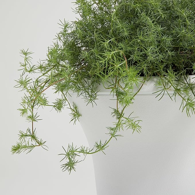 Worth Garden 2-Pack Plastic Urn Planters - 22'' Tall Round Classic Resin Flower Pots Pure White Traditional Large Plant Pots for Front Porch Patio Deck Wedding Decoration Pot - Indoor & Outdoor