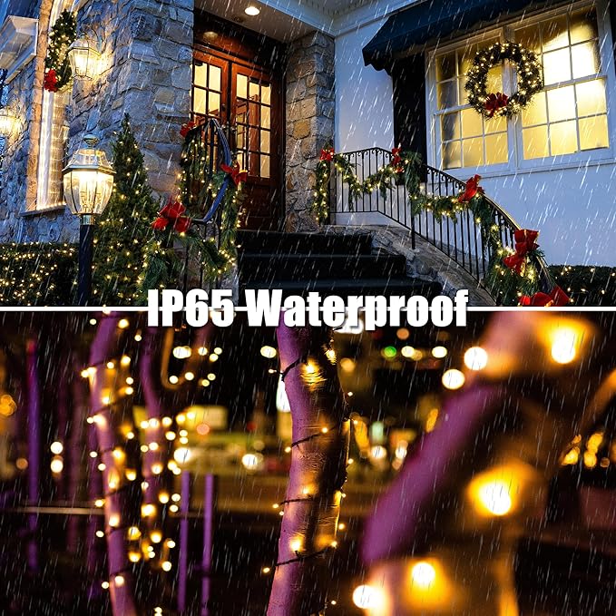 Christmas Lights,200 LED 72FT Outdoor/Indoor Christmas Lights Plug in with 8 Modes & Timer & Memory Function, Waterproof Christmas Lights Outdoor for Holiday Party Christmas Tree Deco