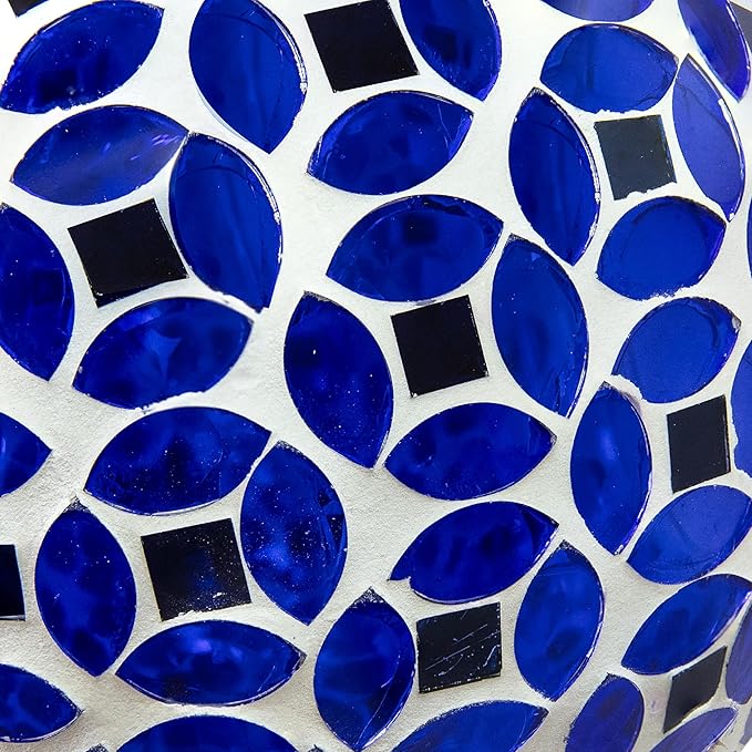 Sunnydaze 6-Inch Glass Mosaic Hanging Bird Feeder for Outdoors - Fly-Through Wild Bird Feeder - Lavender Mosaic