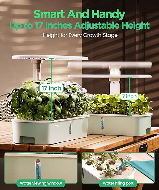 LETPOT LPH-Air Hydroponics Growing System Kits, APP & WiFi Controlled Smart Indoor Garden with 24W Grow Light Full Spectrum, 10 Pods Planter Indoor Gardening for Gifts, Kitchen, Vegetable