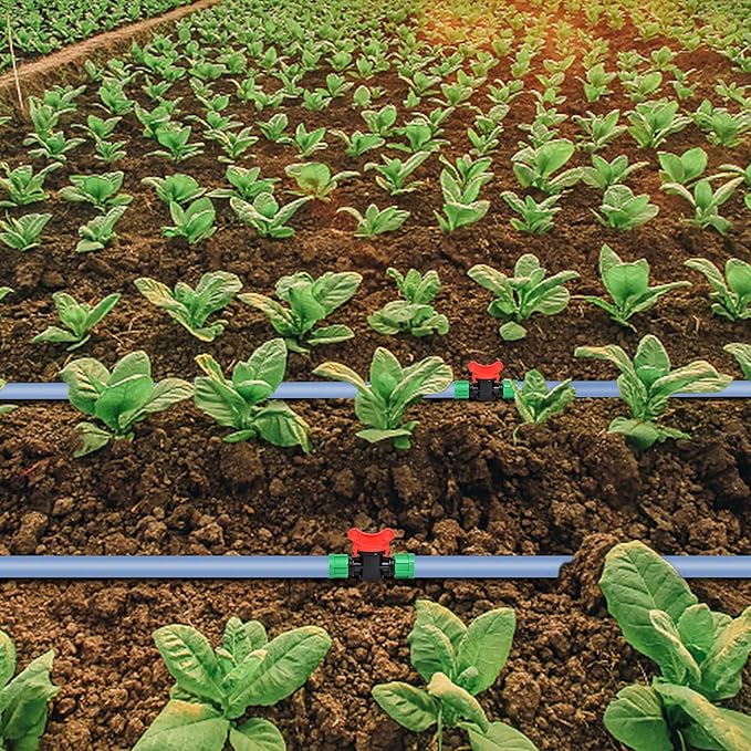 Supkiir 6 Pieces Drip Irrigation Shut-Off Valve 1/2 Inch Universal Drip Irrigation Tubing Coupling Valve