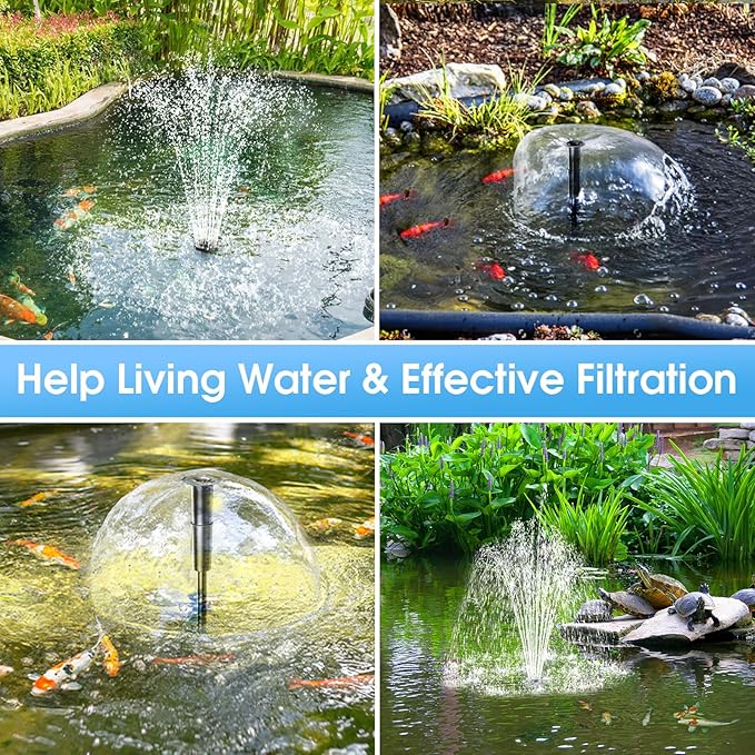 POPOSOAP Pond Filter with Pump Fountain Kits, 660GPH Pond Filter with 40W Pond Pump & Fountain Kit, Koi Pond Filters for Outdoor Ponds Clean, Clear, and Add Water Features(Corded Electric)