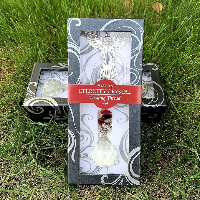 Crystal Garden Suncatcher Hanging Crystals Ornament for Window Rainbow Maker Prisms Home Decor Gift Boxed Sun Catcher Gift Idea for Mom Friends Grandma,Angel