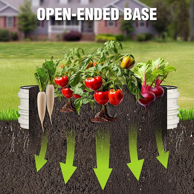 WORKPRO 4x2x1ft Galvanized Raised Garden Bed Set, Rust & Corrosion Protection, Easy Assembly, Safe Edge, Ideal for Vegetables & Flowers, White