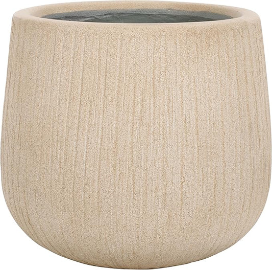 SAFAVIEH Outdoor Collection Francia Modern Beige Concrete Ficonstone Planter Pot
