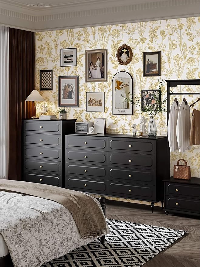 Dimoon 393"x17.3" Floral Wallpaper Peel and Stick Flowers Golden White Contact Paper Thicken Waterproof Modern Self Adhesive Plants Wallpaper Removable Wall Paper Shelf Vinyl Roll