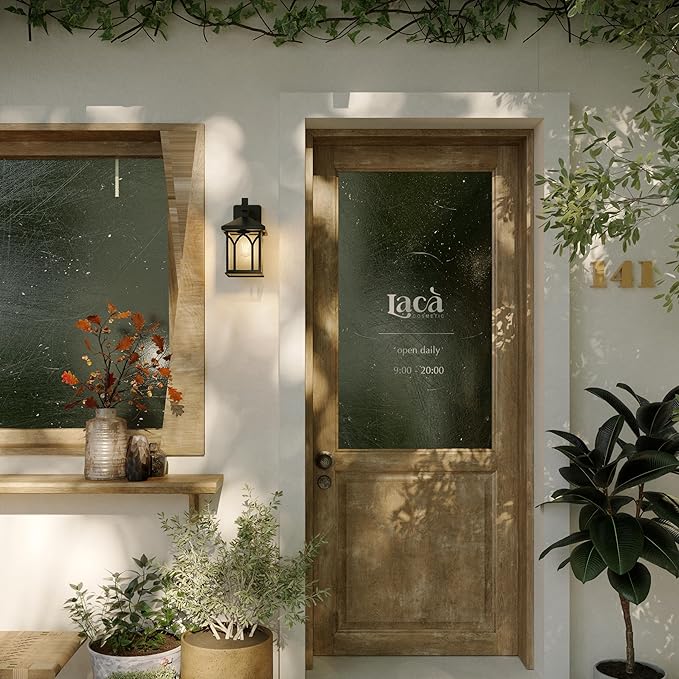 Inlight 11 4/5" High Black Finish and Seeded Glass Outdoor Wall Lantern (Set of 2), Bulb Not Included, IN-0603-1-BK