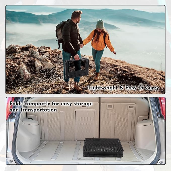 Camping Table with Mesh Desktop, Lightweight & Portable Small Folding Grill Table, Height Adjustable Metal Outdoor Table for Camp, Cooking, BBQ, RV, Picnic-2 FT Black