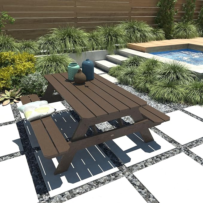 Highwood Hometown Picnic Table, 6 Foot, Weathered Acorn