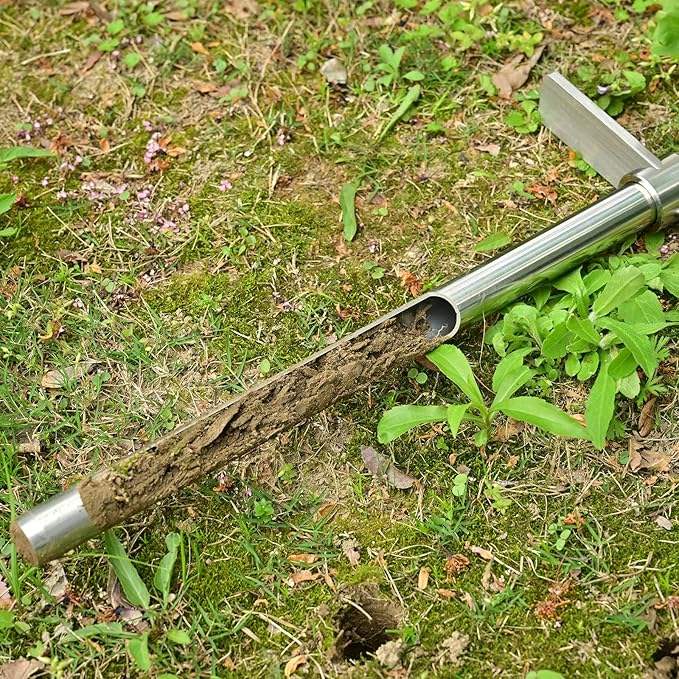 Soil Sample Probe, 36 Inch Soil Probe Rod, Ground Probe Rod, My Soil Test Kit, Stainless Steel Soil Sampler Tool for Soil Sampling, Gardening