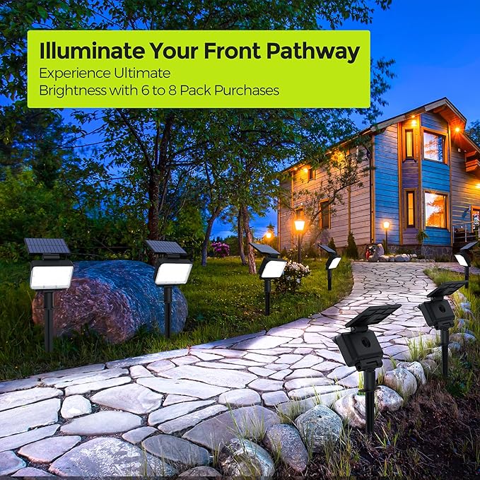 Solar Spot Lights Outdoor Waterproof for Flag, Tree, House, Garden, Yard, Landscape Spotlights for Accent Uplighting Halloween Christmas Decorations-1 Pack