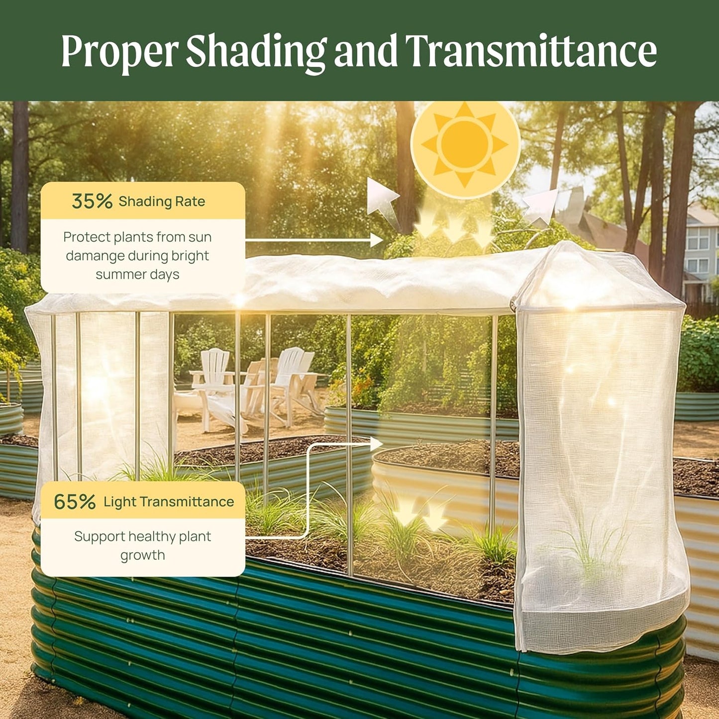 Vego garden Cover System for 2.0' x 6.5' (6 in 1) Garden Bed