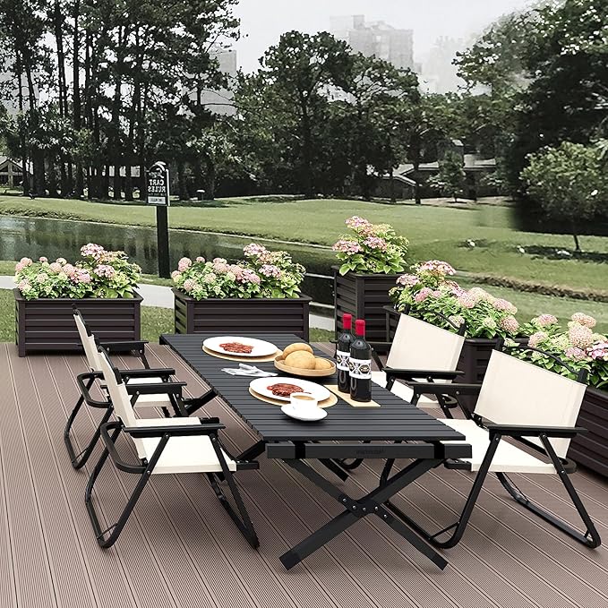 Aluminum Outdoor Planter - 19.68" Tall Planter Box for Patio Porch Indoor or Outdoor Durable Weather-Resistant Large Planters for Flowers with Drainage Hole, Dark Brown, 19.68"D x 19.68"W x 27.56"H