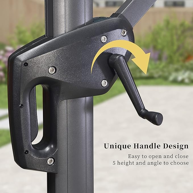 PURPLE LEAF 11 Feet Patio Cantilever Umbrella with Base Outdoor Umbrella Round Aluminum Offset with 360-degree Rotation for Garden Deck Pool Patio, Turquoise Blue