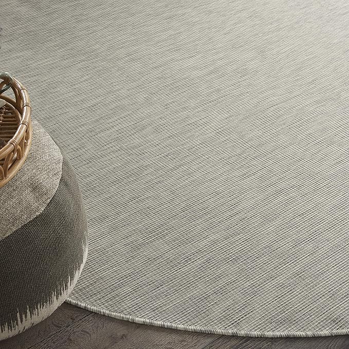 Nourison Home Positano 8' x Round Light Gray Fabric Modern Area Rug (8' Round)