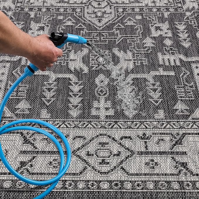 Keen Home Design Terrace Outdoor Area Rug - 10x14 Washable Indoor/Outdoor Rug for Patio, Kitchen, Balcony, Beach, Garden, Deck and Porch, Size: 10'x14'