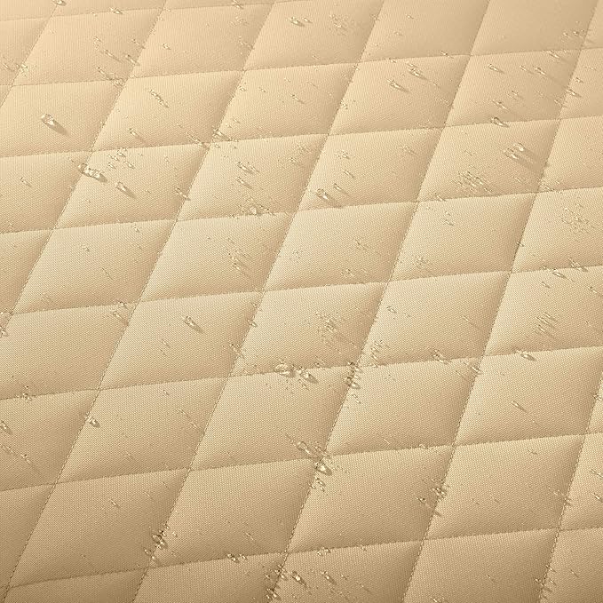 Classic Accessories Montlake FadeSafe Water-Resistant 21 x 20 x 4 Inch Wide Back Patio Quilted Lounge Cushion, Chamomile