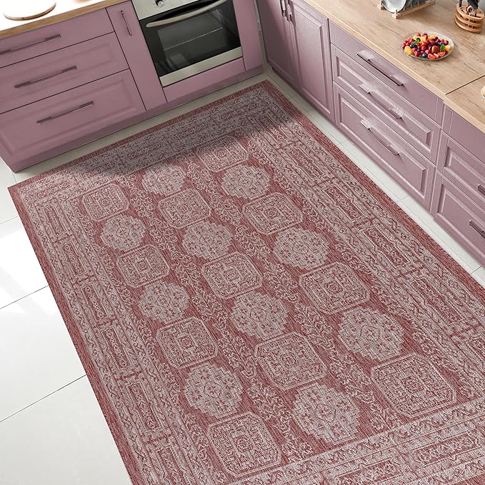 Keen Home Design Terrace Outdoor Area Rug - 10x14 Washable Indoor/Outdoor Rug for Patio, Kitchen, Balcony, Beach, Garden, Deck and Porch, Size: 10'x14'