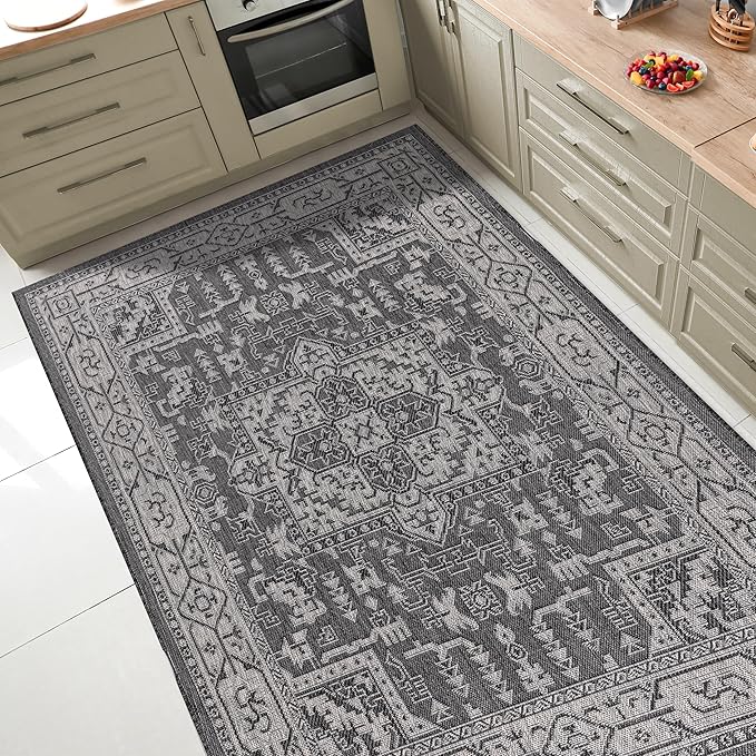 Keen Home Design Terrace Outdoor Area Rug - 9x12 Washable Indoor/Outdoor Rug for Patio, Kitchen, Balcony, Beach, Garden, Deck and Porch, Size: 8'10"x12'