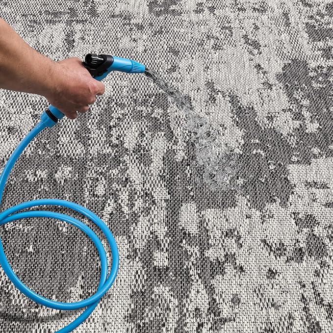 Keen Home Design Terrace Outdoor Area Rug - 4x6 Washable Indoor/Outdoor Rug for Patio, Kitchen, Balcony, Beach, Garden, Deck and Porch, Size: 3'10"x5'7"