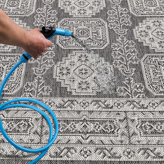 Keen Home Design Terrace Outdoor Throw Rug - 3x5 Washable Indoor/Outdoor Rug for Patio, Kitchen, Balcony, Beach, Garden, Deck and Porch, Size: 3'x5'