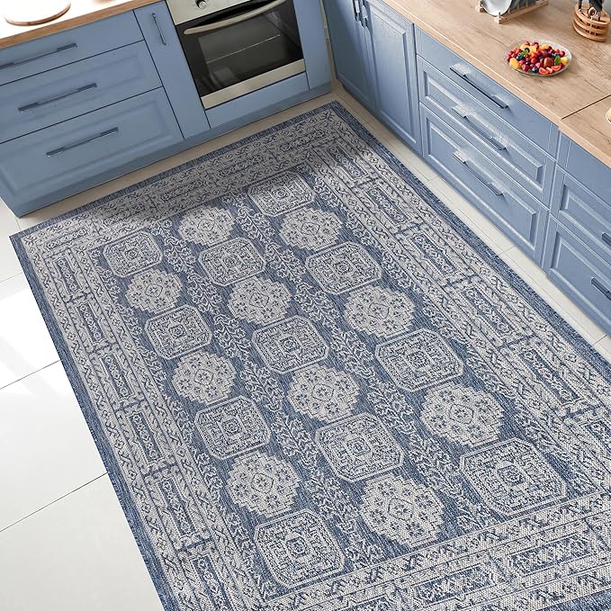 Keen Home Design Terrace Outdoor Area Rug - 6x9 Washable Indoor/Outdoor Rug for Patio, Kitchen, Balcony, Beach, Garden, Deck and Porch, Size: 6'x8'10"