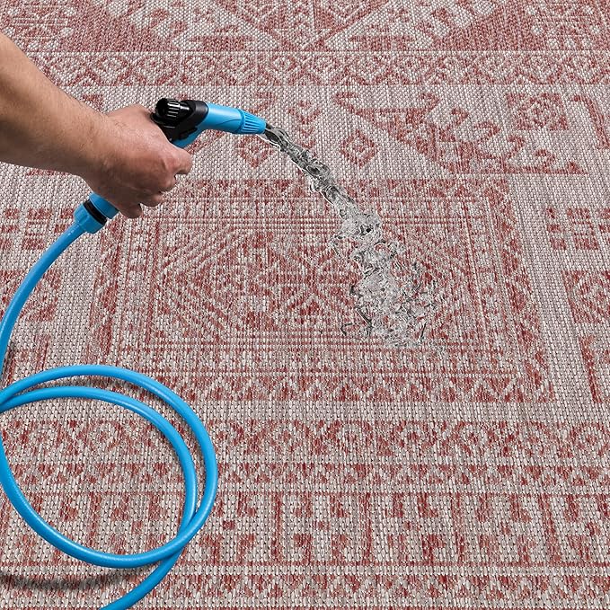 Keen Home Design Terrace Outdoor Area Rug - 10x14 Washable Indoor/Outdoor Rug for Patio, Kitchen, Balcony, Beach, Garden, Deck and Porch, Size: 10'x14'