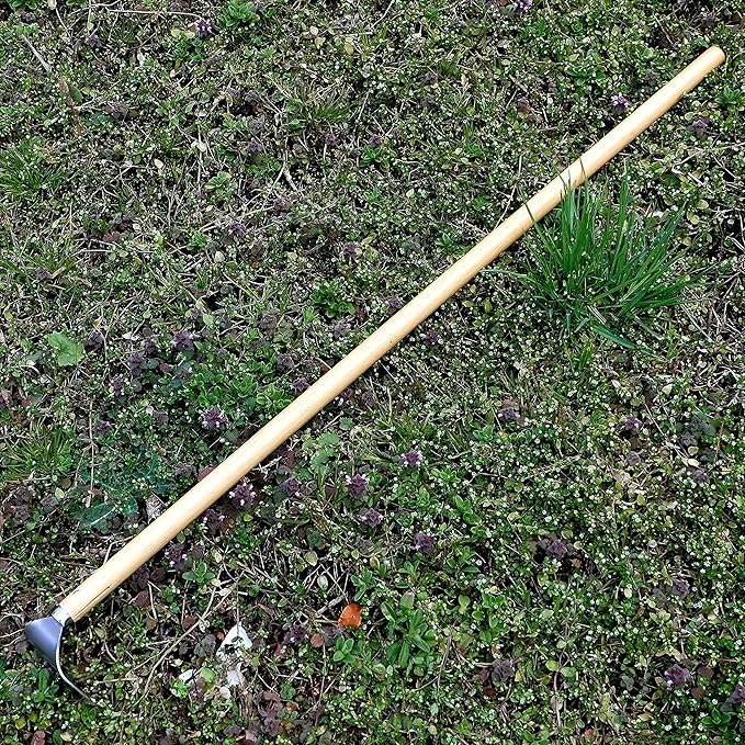 Garden Hoe Long Handle 43" Heavy Duty Japanese Stainless Steel, Made in JAPAN, Draw Hoe Weeding Tool, Stand Up Weeder Hand Tool